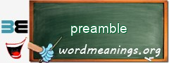 WordMeaning blackboard for preamble